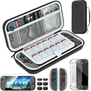 HEYSTOP Switch 2 Accessories Kit 2025 Carrying Case for Nintendo Switch 2 Black